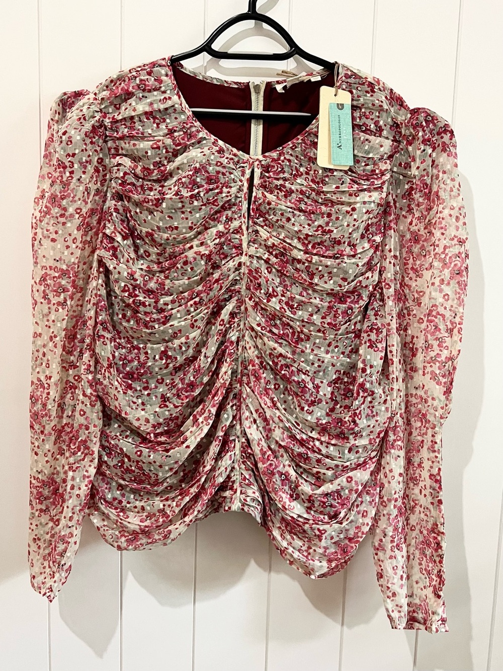 Anthropologie  NWTLet me Be Top Floral Cottage core Fairy Sheer sleeves size 3X